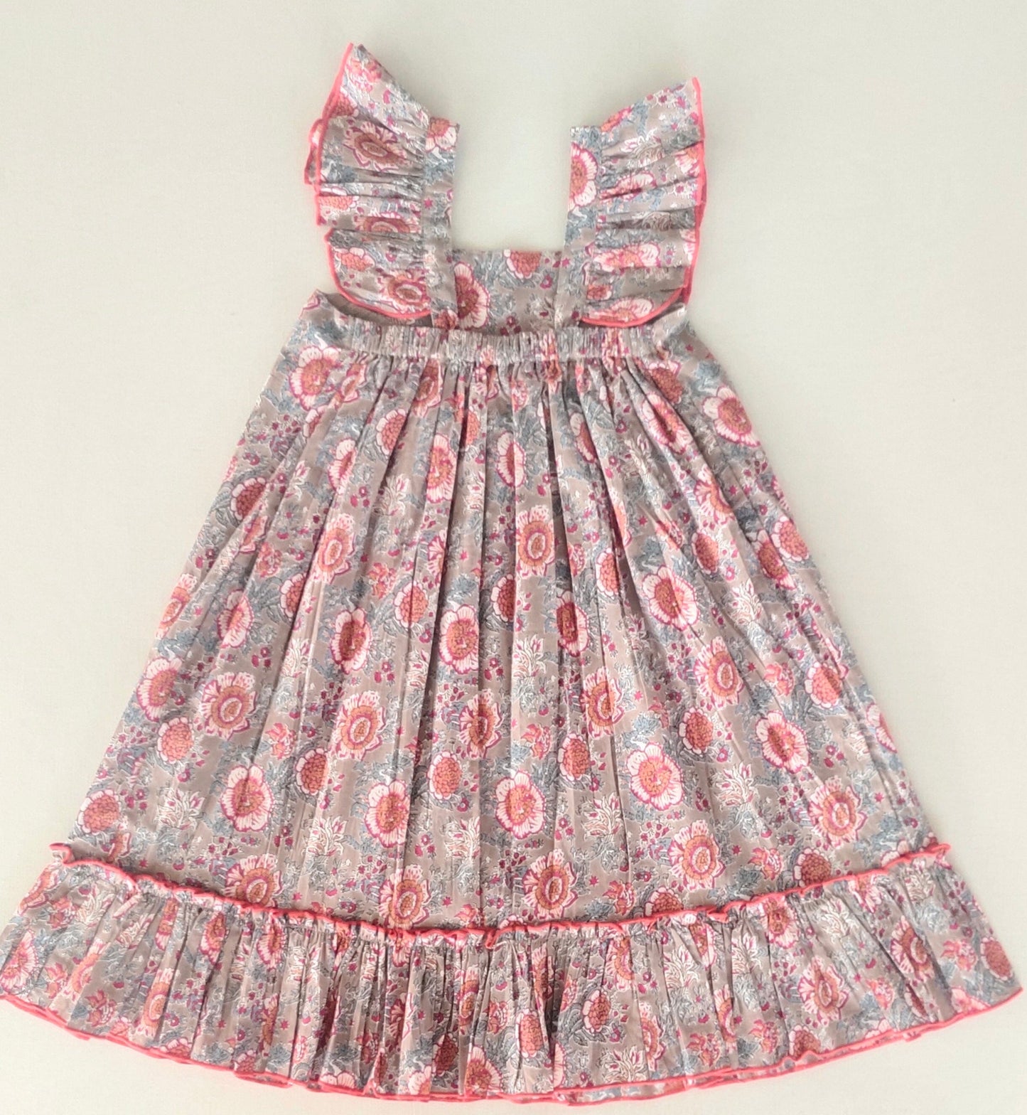 Red Floral Cap Sleeve Ruffle Flare Dress for Kids & Infants DRESS Yo Baby India 