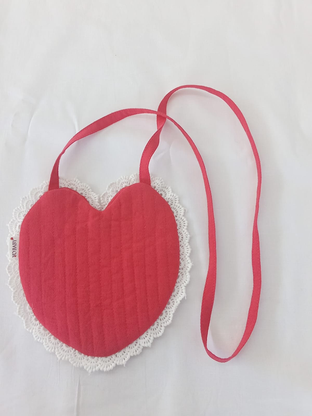 Red Heart Shaped Quilted Ruffle Sling Purse PURSE Yo Baby Wholesale 