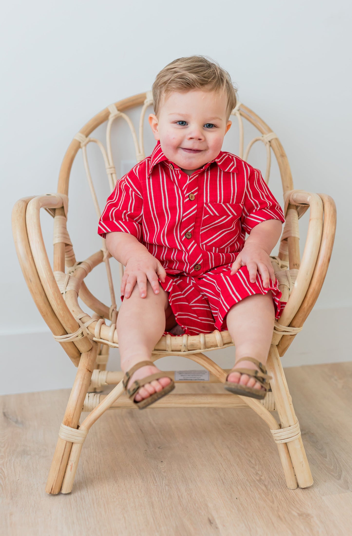 Red Stripes Print Boys Shirt & Shorts set Shirt-Shorts Yo Baby India 