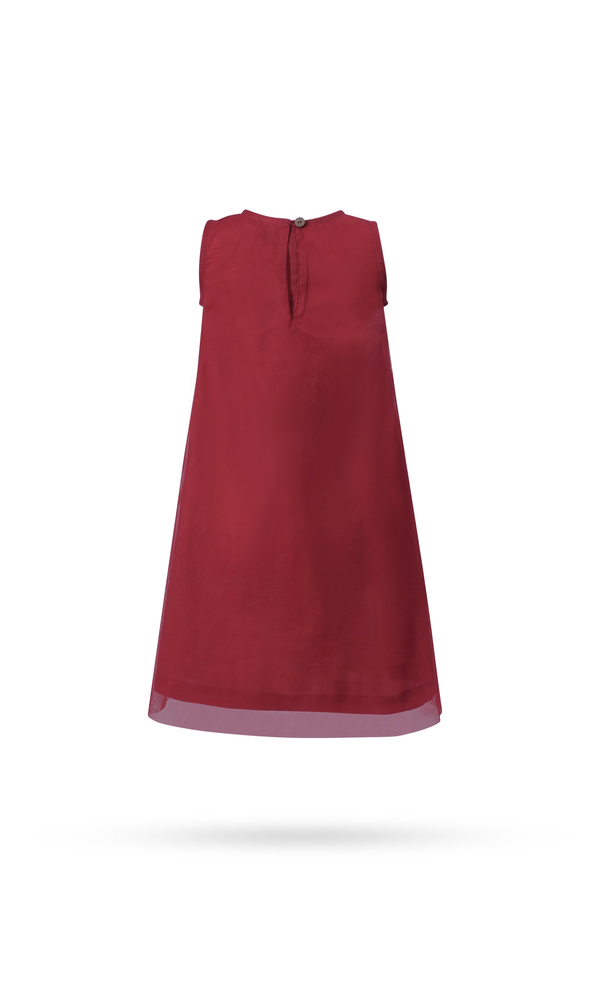 Red Tulle Dress with Ruffle Neck dress & diaper cover Yo Baby Wholesale 