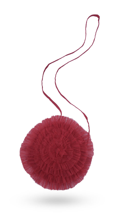Red Tulle Quilted Ruffle Sling Purse PURSE Yo Baby Wholesale 