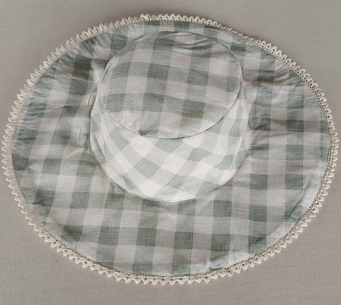 Reversible Sage Checks & Stripe Sun Hat for Kids CAP Yo Baby India 