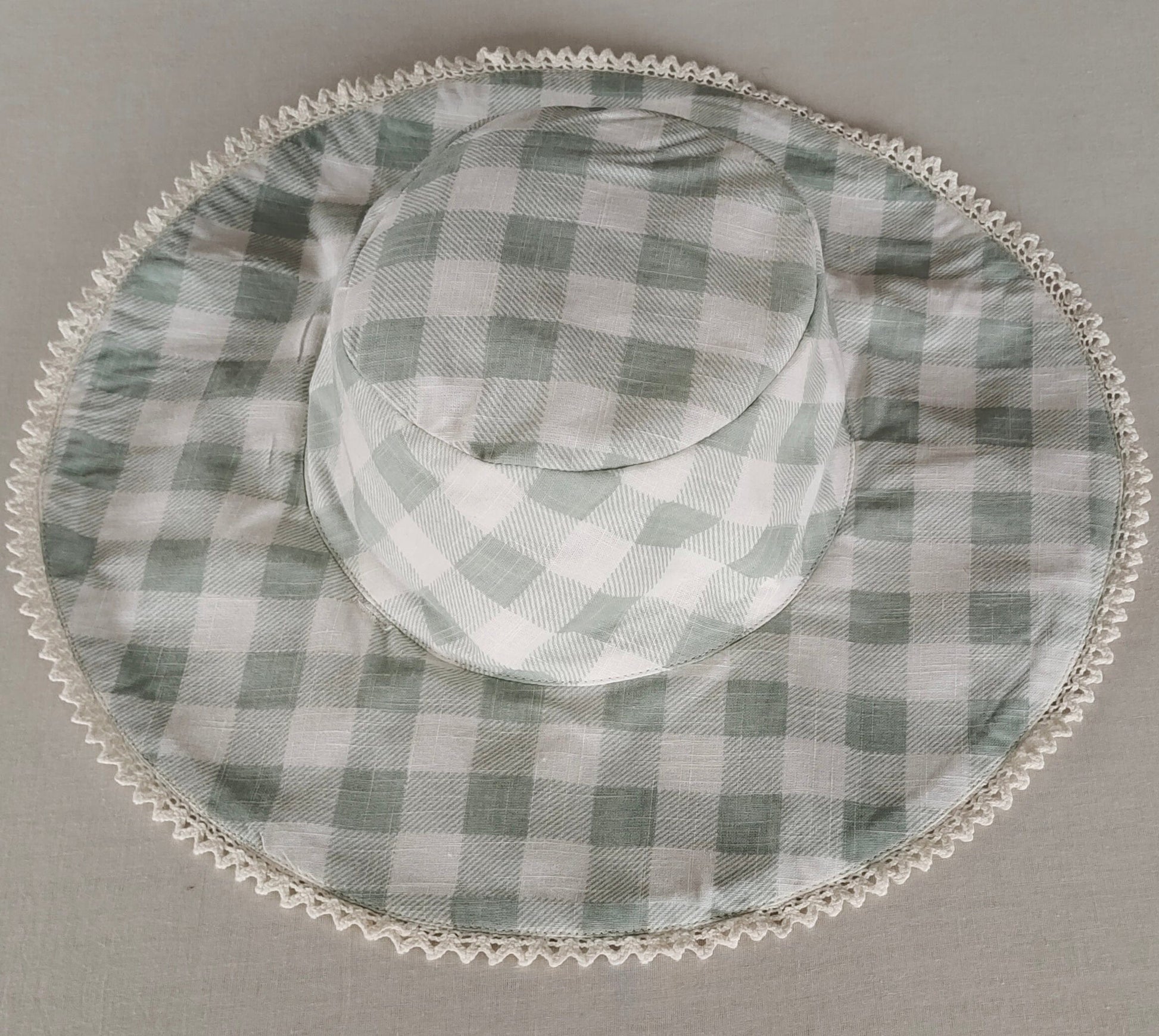 Reversible Sage Checks & Stripe Sun Hat for Kids CAP Yo Baby India 