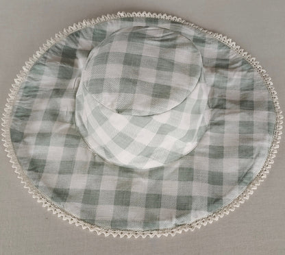 Reversible Sage Checks & Stripe Sun Hat for Kids CAP Yo Baby India 