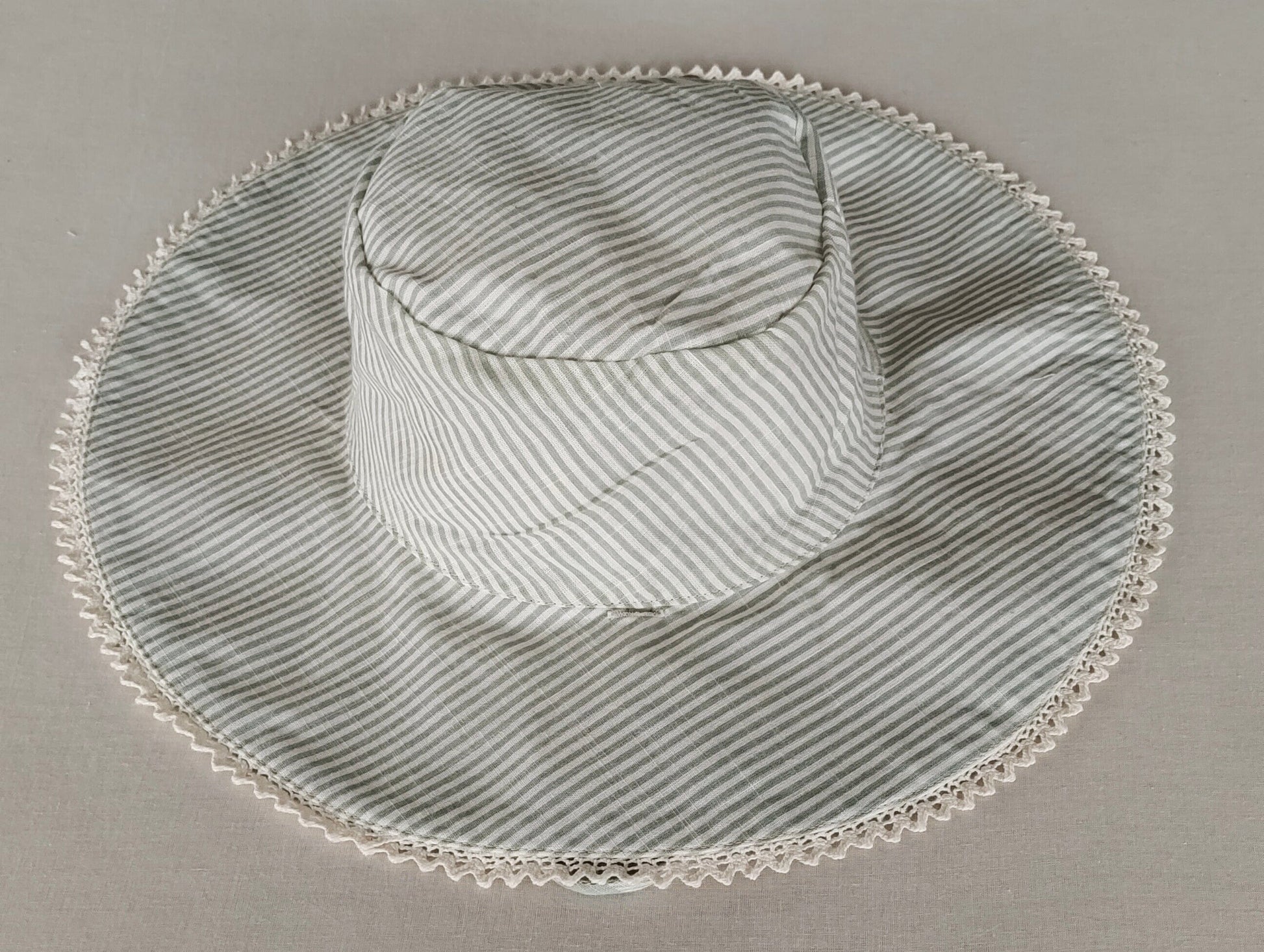 Reversible Sage Checks & Stripe Sun Hat for Kids CAP Yo Baby India 