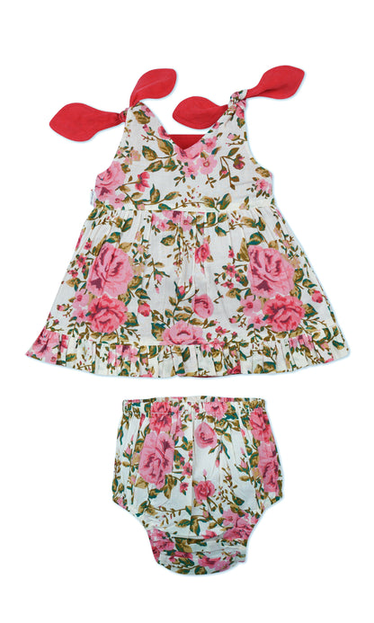 Ruhani Dress : CORAL : Infant : Toddler : Tween dress & diaper cover Yo Baby India 
