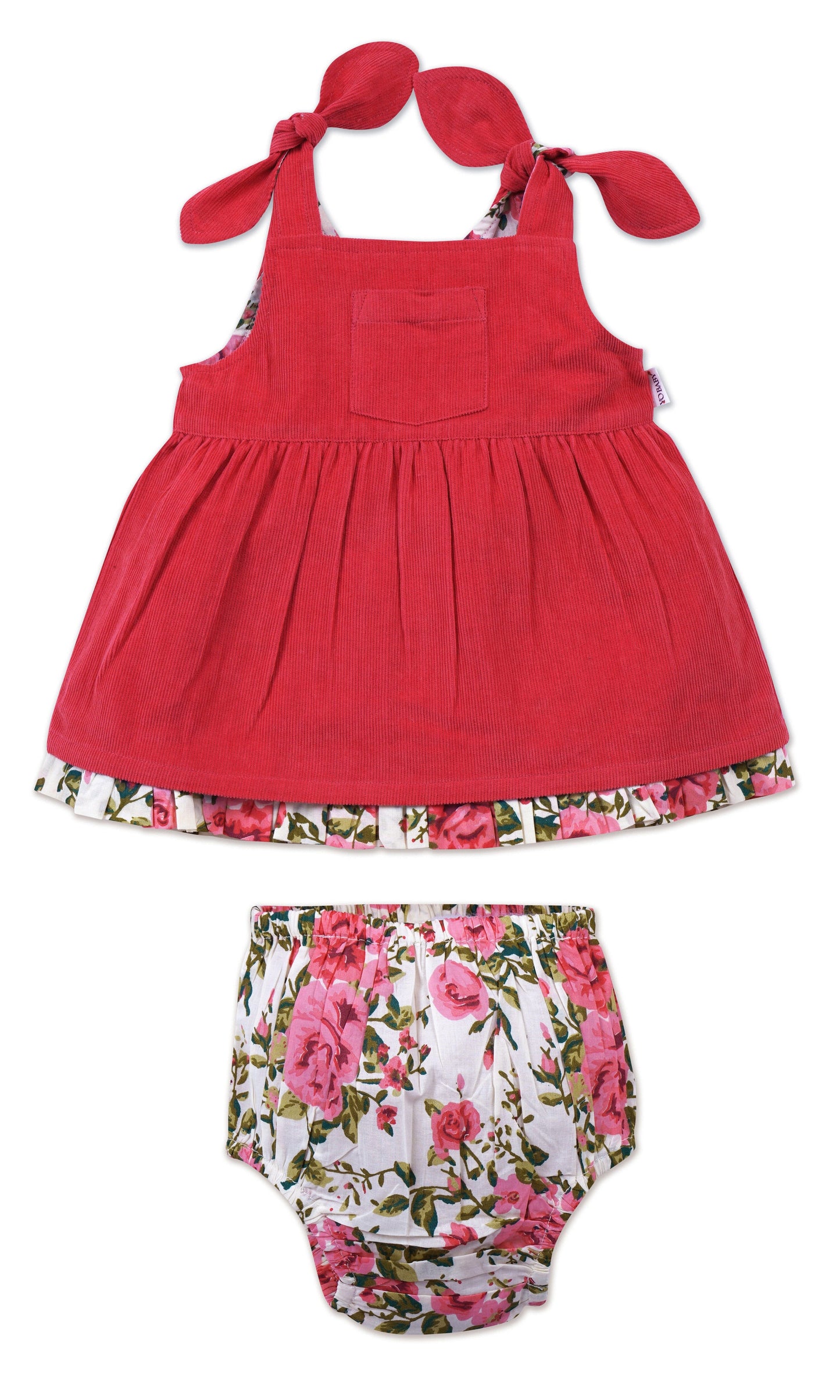 Ruhani Dress : CORAL : Infant : Toddler : Tween dress & diaper cover Yo Baby India 