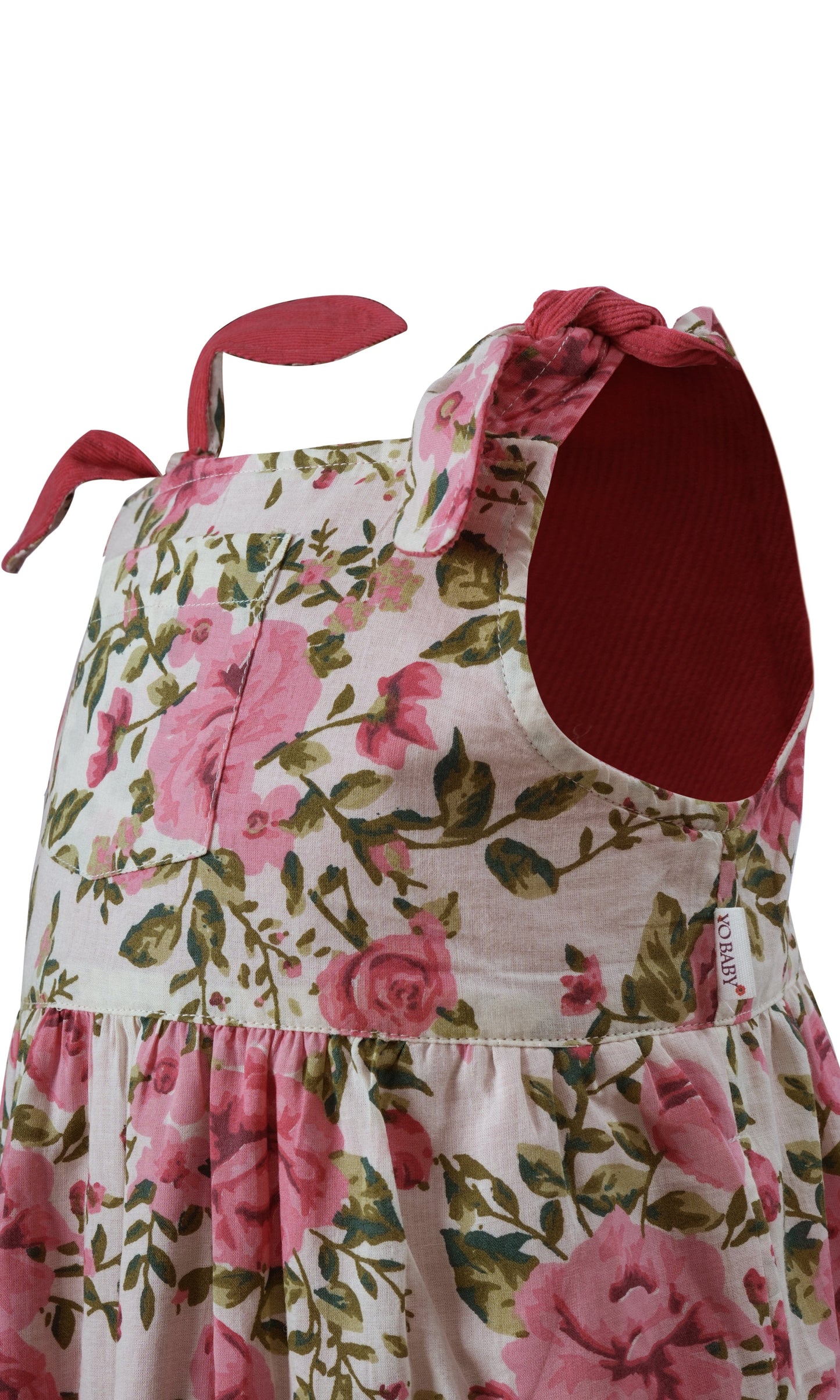 Ruhani Dress : CORAL : Infant : Toddler : Tween dress & diaper cover Yo Baby India 