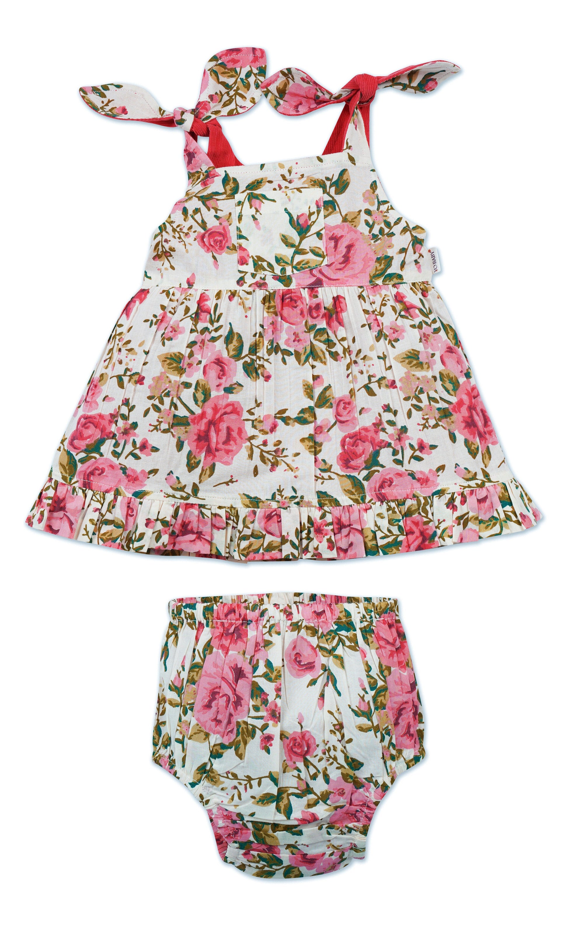 Ruhani Dress : CORAL : Infant : Toddler : Tween dress & diaper cover Yo Baby India 