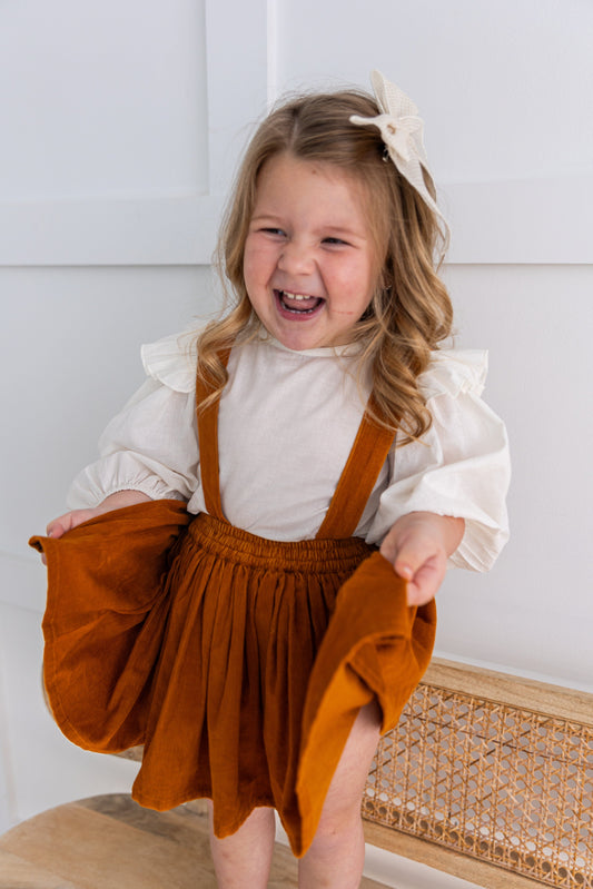 Rust Corduroy Solid Color Baby Skort SKORT Yo Baby India 