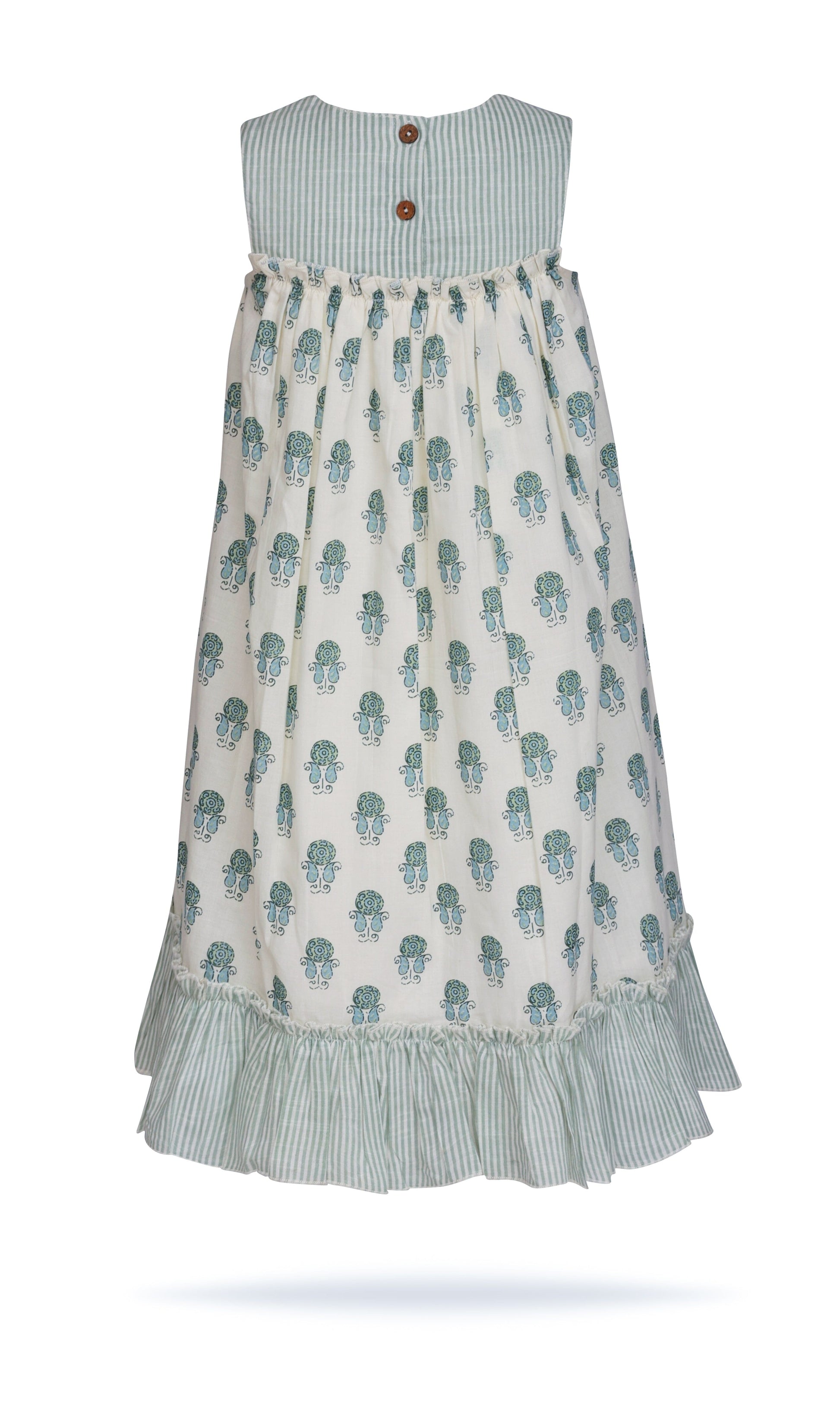 Sage Booty Print & Stripe Sweetheart Neck Dress DRESS Yo Baby India 