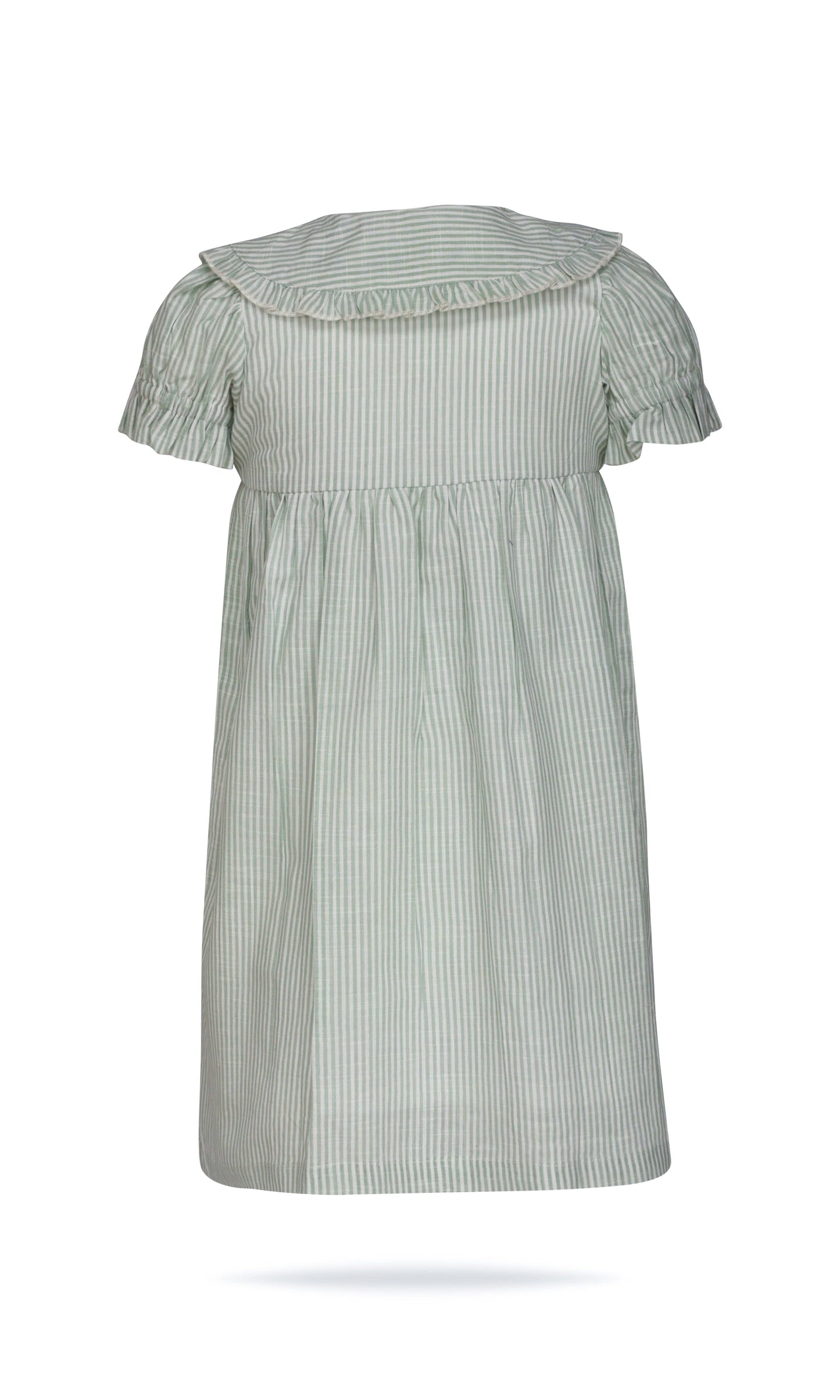 Sage Striped Color Peter Pan Collar Dress DRESS Yo Baby India 