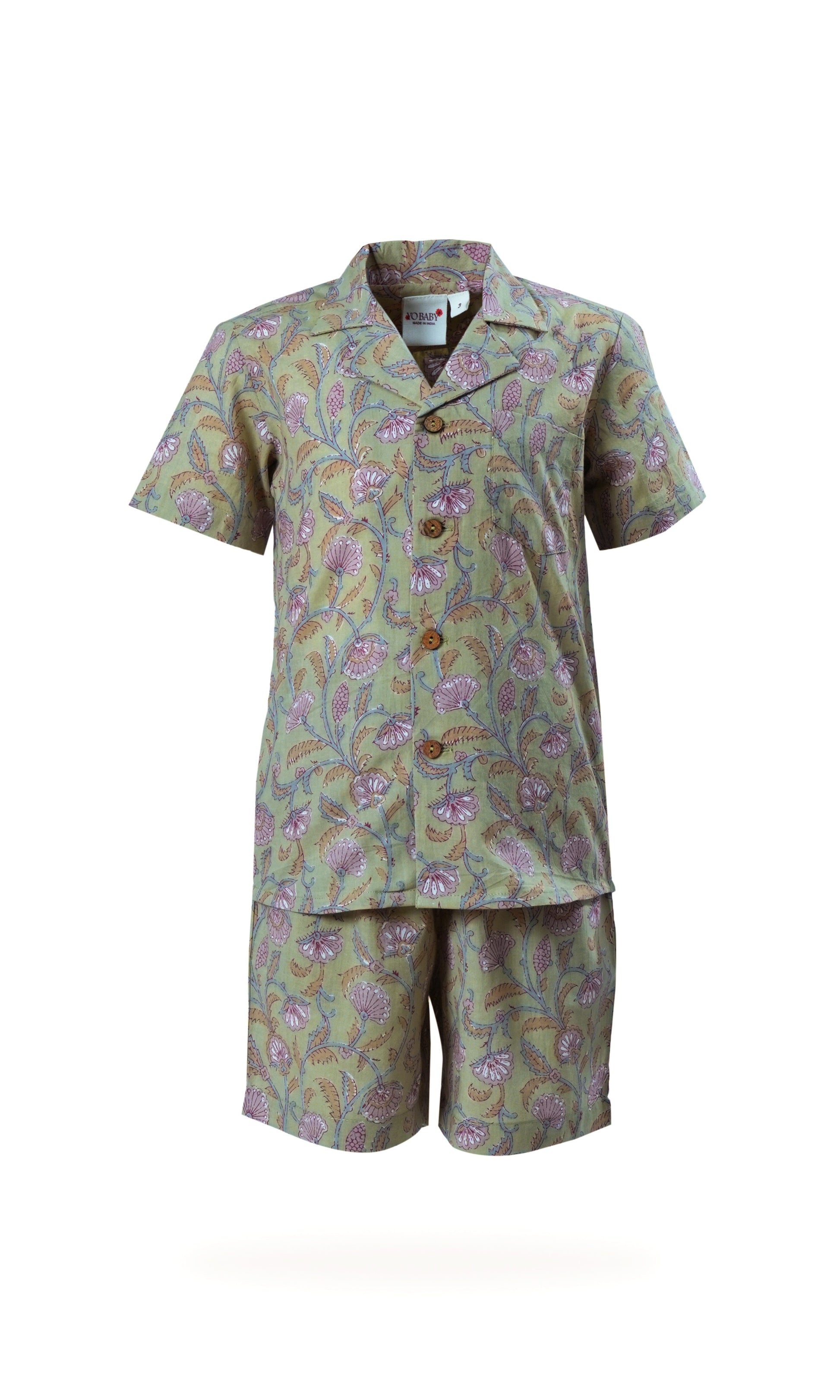 Sameer Short and Shorts Set : GREEN : Infant : Toddler : Tween shirt & shorts Yo Baby India 