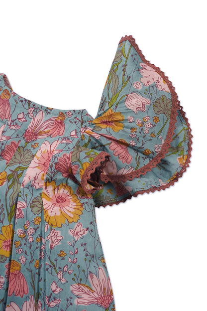 Samsara Dress: BLUE : Infant : Toddler : Tween dress & diaper cover Yo Baby India 