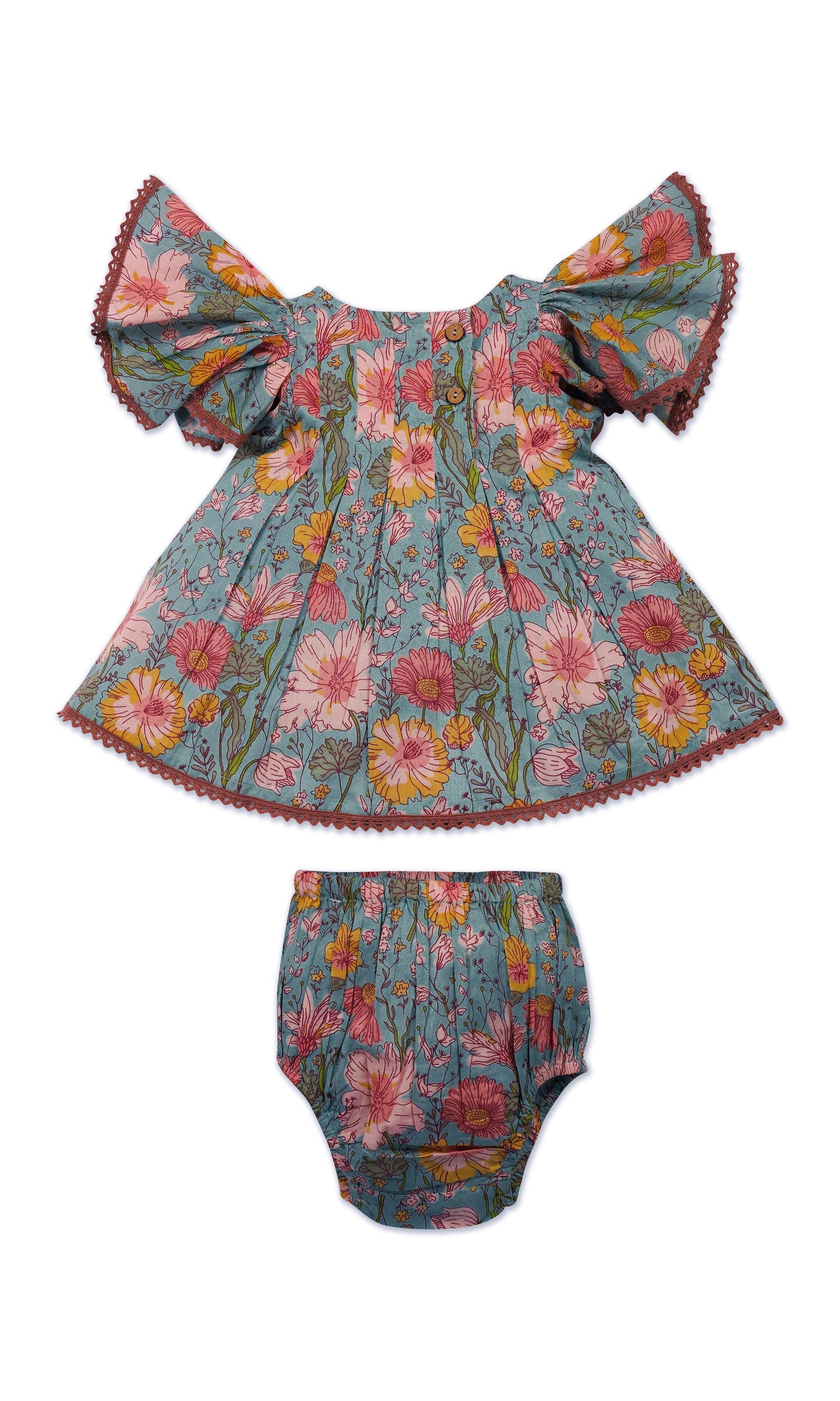 Samsara Dress: BLUE : Infant : Toddler : Tween dress & diaper cover Yo Baby India 