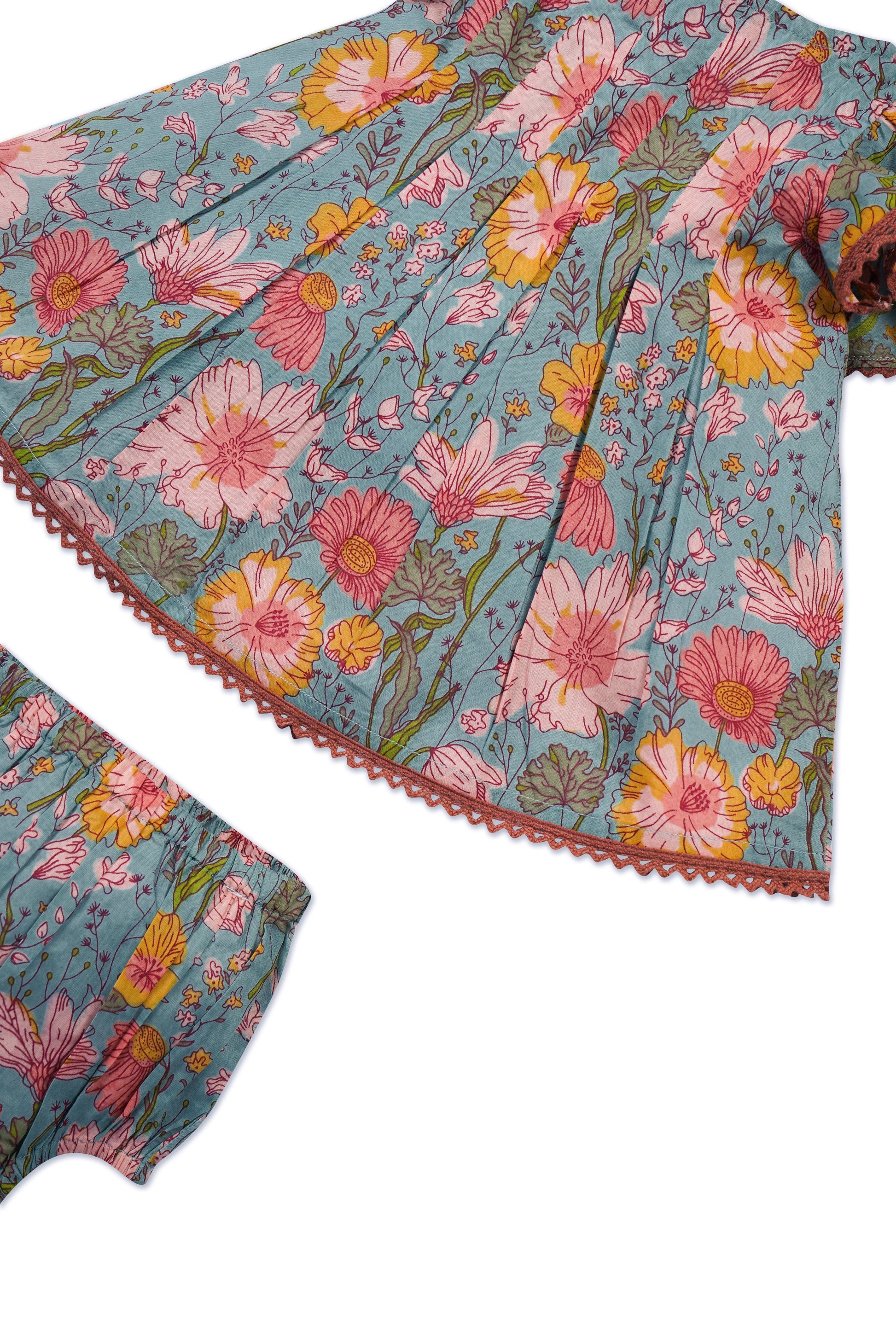 Samsara Dress: BLUE : Infant : Toddler : Tween dress & diaper cover Yo Baby India 