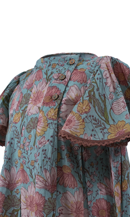 Samsara Dress: BLUE : Infant : Toddler : Tween dress & diaper cover Yo Baby India 