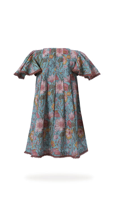 Samsara Dress: BLUE : Infant : Toddler : Tween dress & diaper cover Yo Baby India 