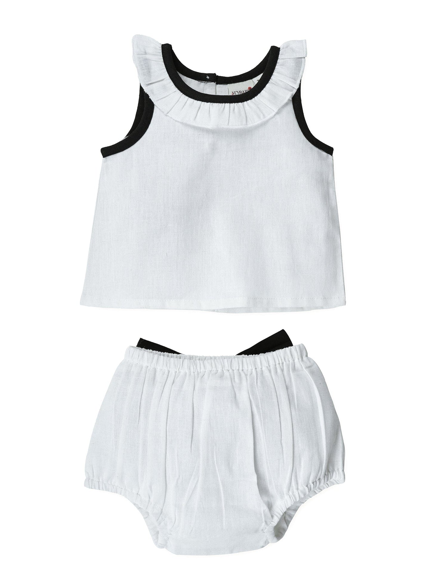 Top And Bow Bloomer Set : BLACK : Infant : Baby Girl : New Born Top & Shorts Set Yo Baby India 