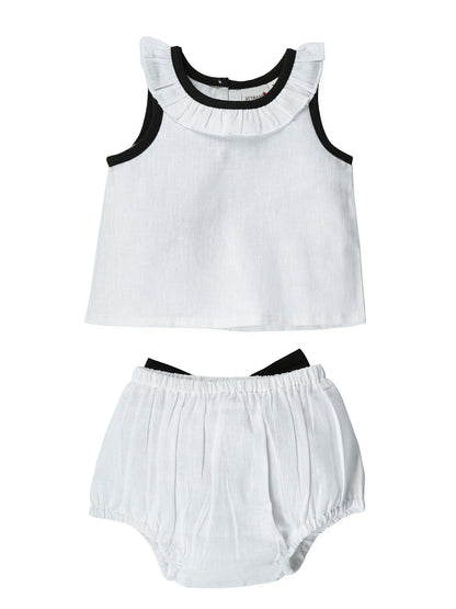Top And Bow Bloomer Set : BLACK : Infant : Baby Girl : New Born Top & Shorts Set Yo Baby India 