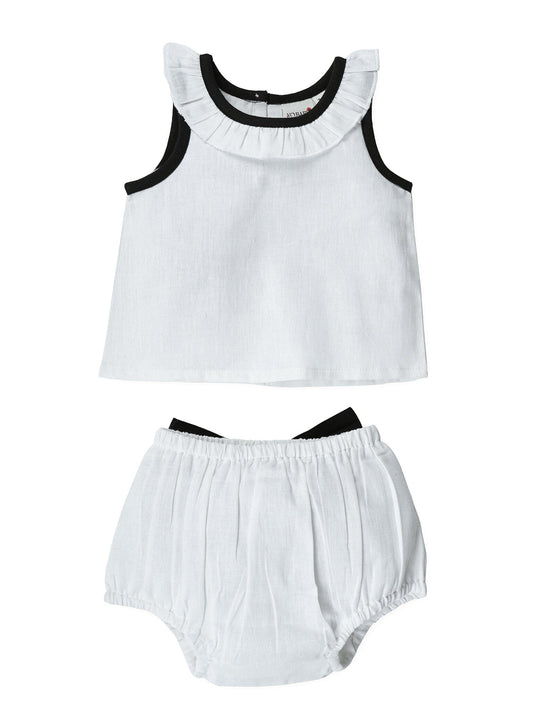 Top And Bow Bloomer Set : BLACK : Infant : Baby Girl : New Born Top & Shorts Set Yo Baby India