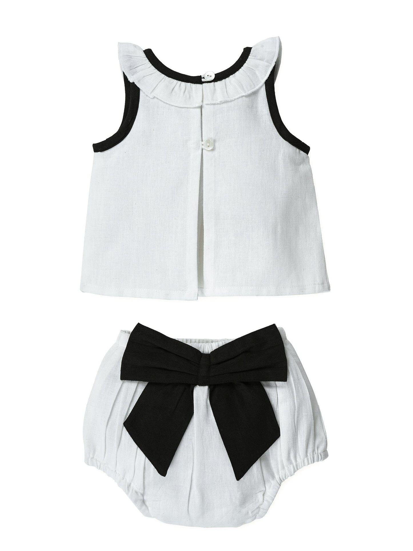 Top And Bow Bloomer Set : BLACK : Infant : Baby Girl : New Born Top & Shorts Set Yo Baby India 