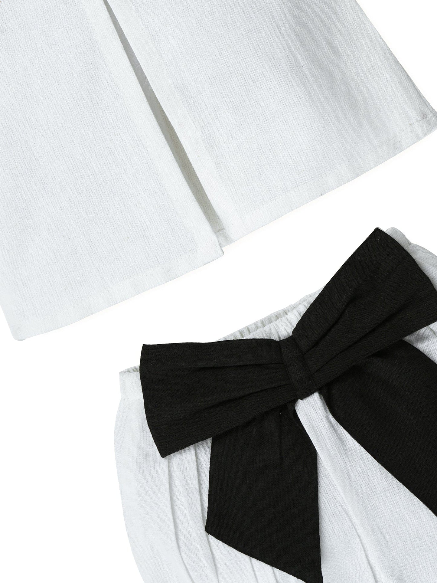 Top And Bow Bloomer Set : BLACK : Infant : Baby Girl : New Born Top & Shorts Set Yo Baby India 