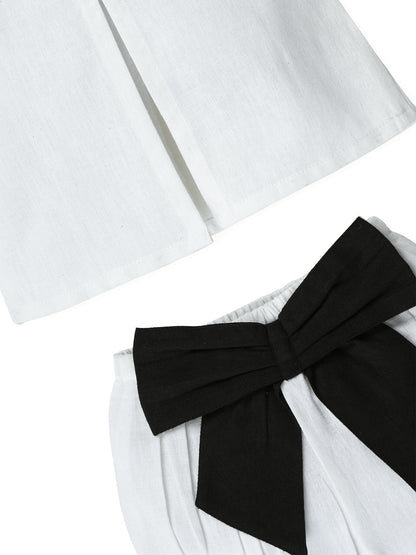 Top And Bow Bloomer Set : BLACK : Infant : Baby Girl : New Born Top & Shorts Set Yo Baby India 