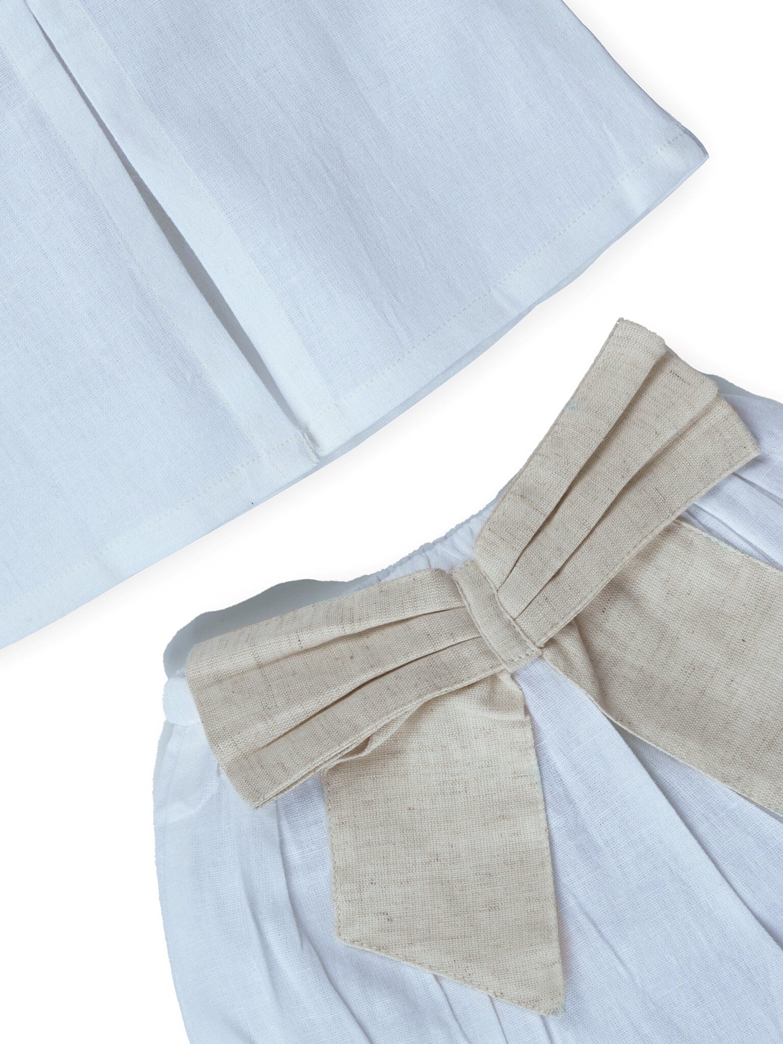 Top And Bow Bloomer Set : ECRU : Infant : Baby Girl : New Born Top & Shorts Set Yo Baby India 