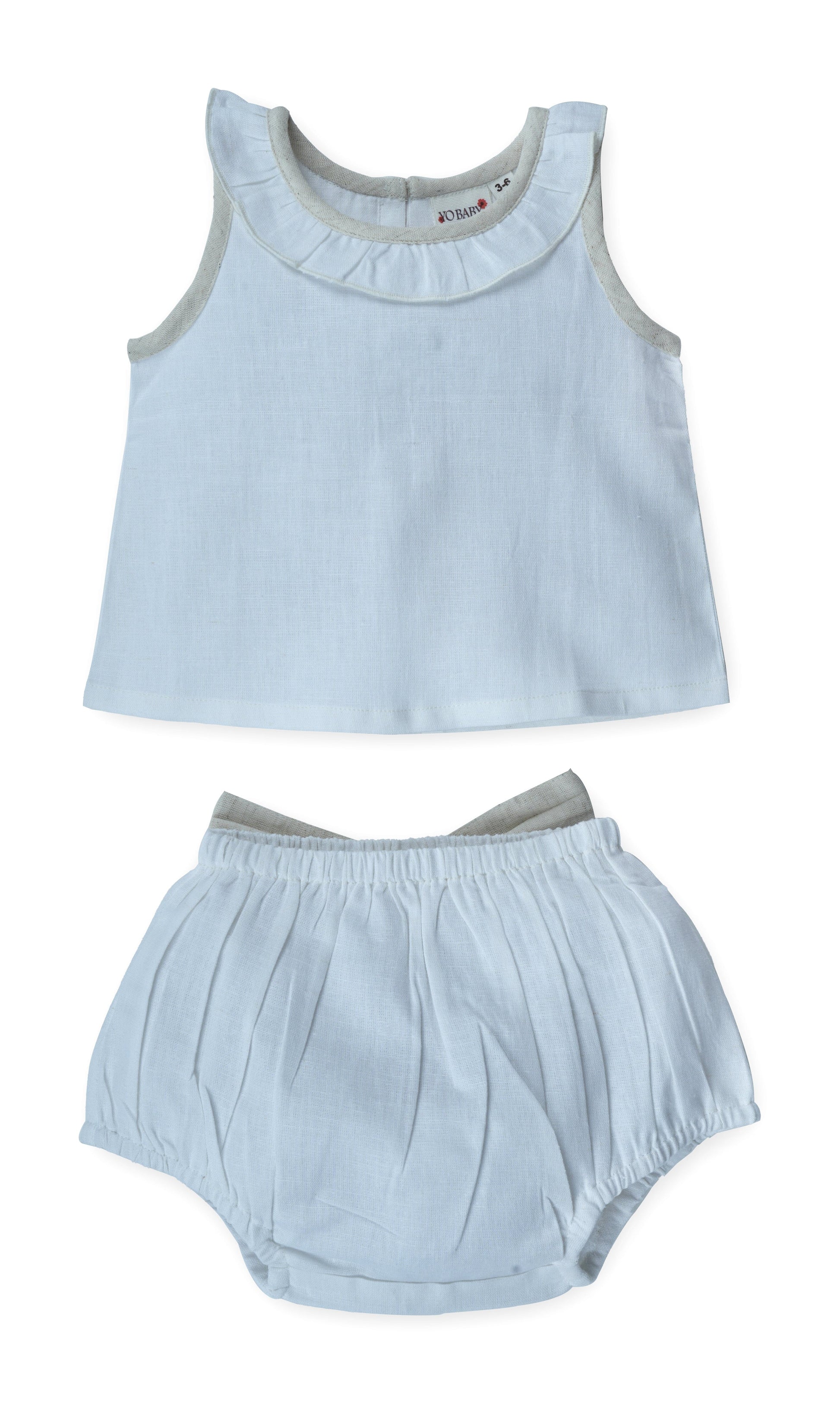 Top And Bow Bloomer Set : PEACH : Infant : Baby Girl : New Born Top & Shorts Set Yo Baby India 