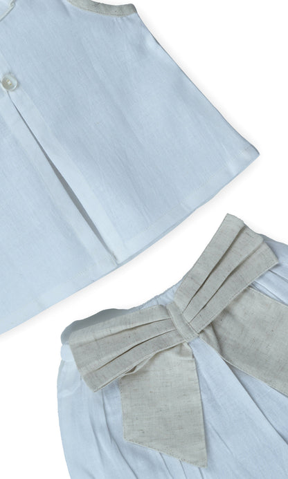 Top And Bow Bloomer Set : PEACH : Infant : Baby Girl : New Born Top & Shorts Set Yo Baby India 