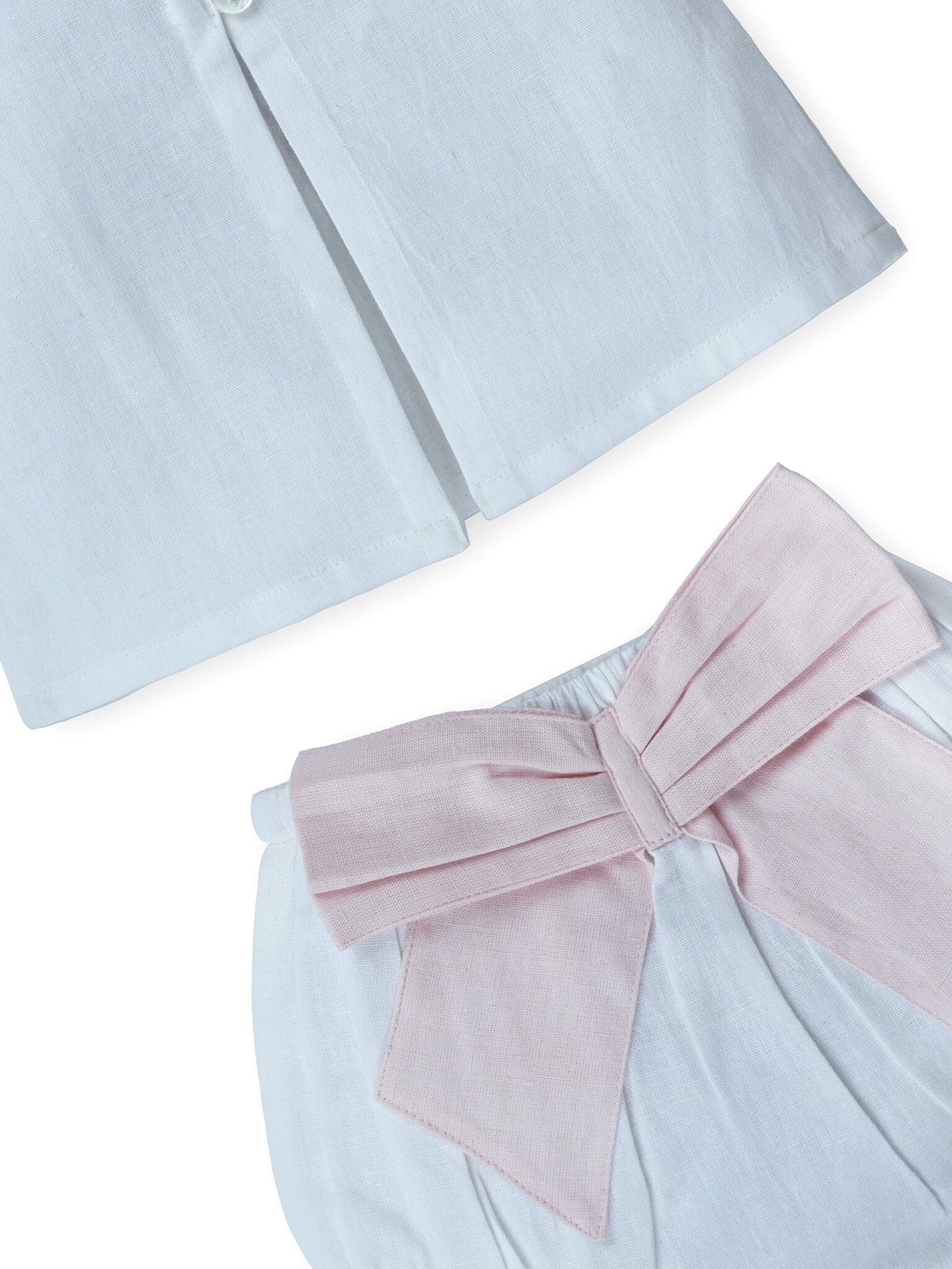 Top And Bow Bloomer Set : PINK : Infant : Baby Girl : New Born Top & Shorts Set Yo Baby India 