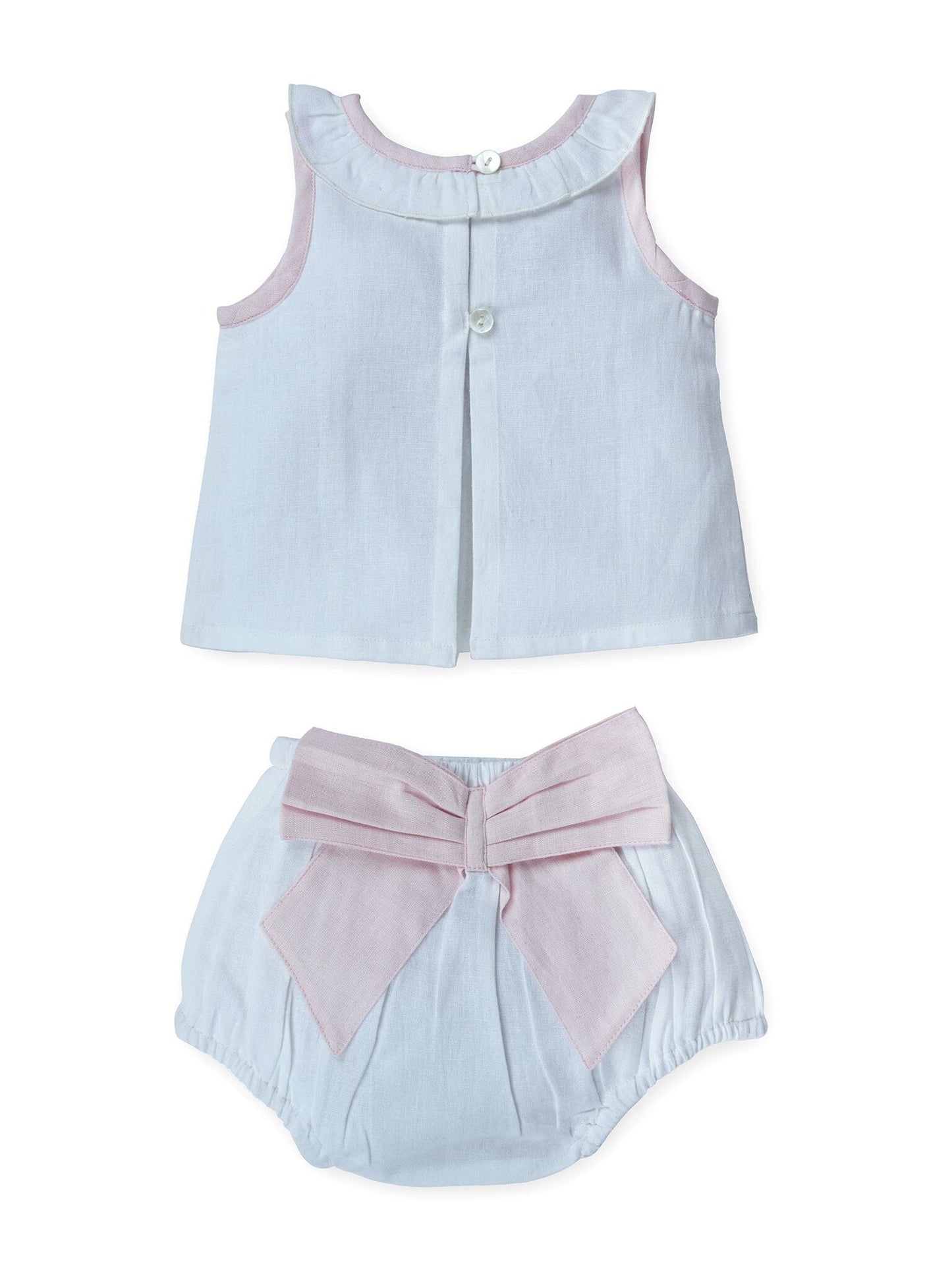Top And Bow Bloomer Set : PINK : Infant : Baby Girl : New Born Top & Shorts Set Yo Baby India 