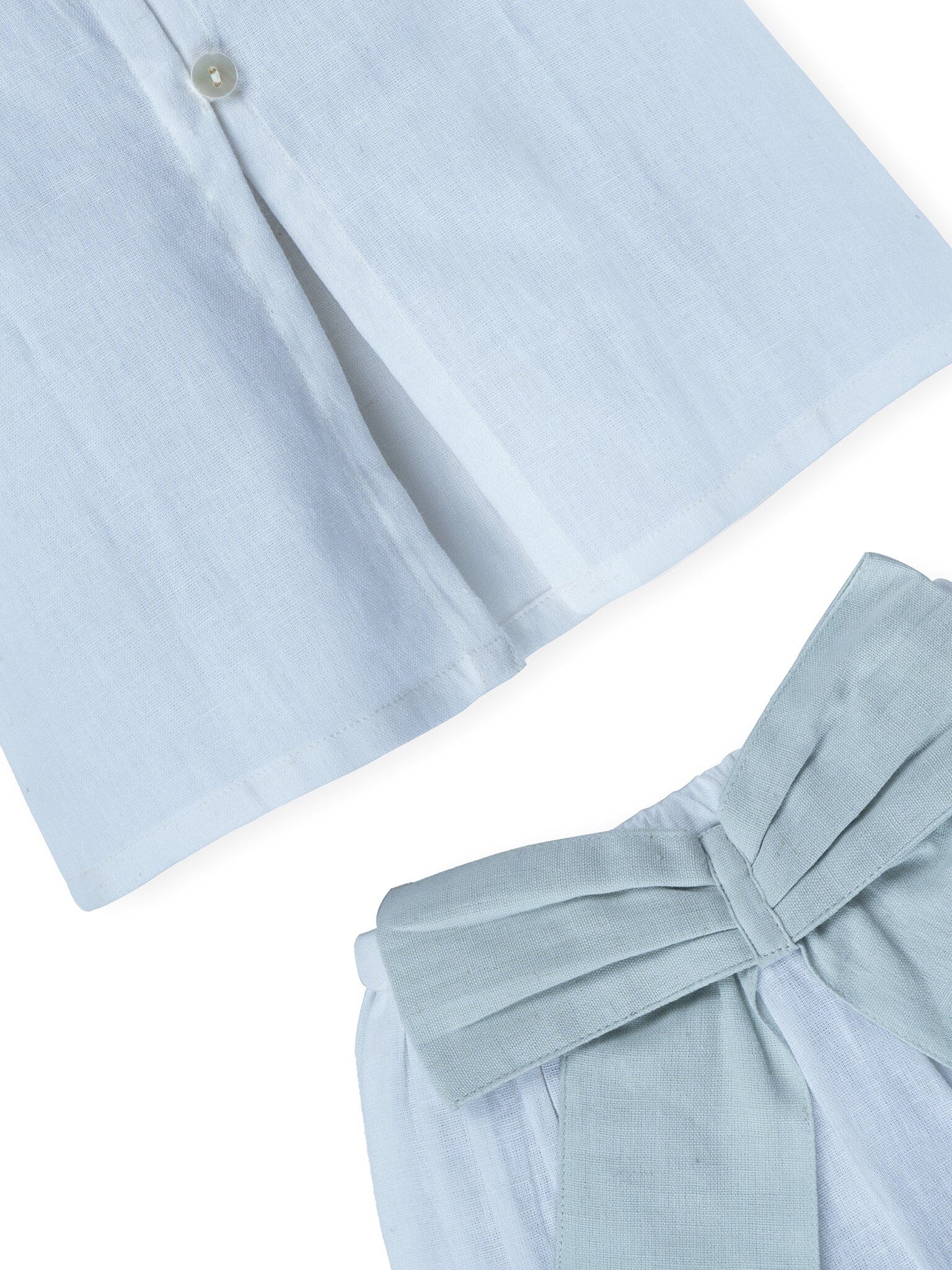 Top And Bow Bloomer Set : POWDER BLUE : Infant : Baby Girl : New Born Top & Shorts Set Yo Baby India 