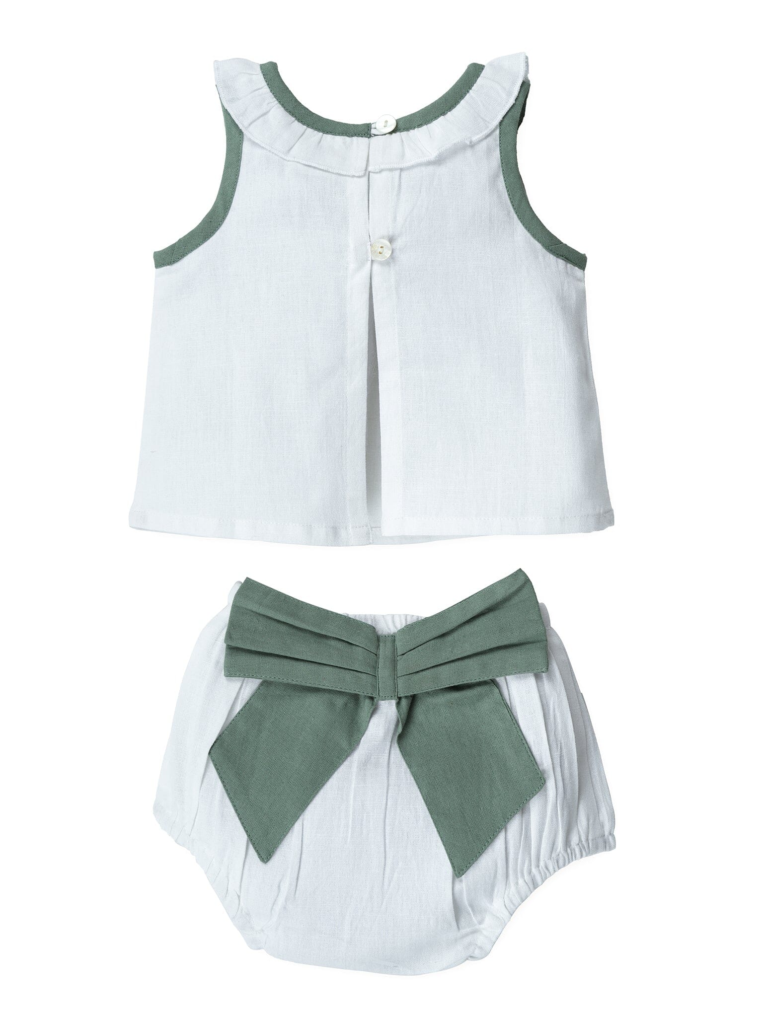 Top And Bow Bloomer Set : SAGE : Infant : Baby Girl : New Born Top & Shorts Set Yo Baby India 