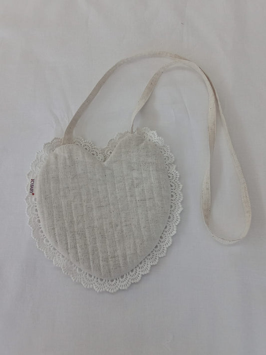 White Heart Shaped Quilted Ruffle Sling Purse PURSE Yo Baby Wholesale 