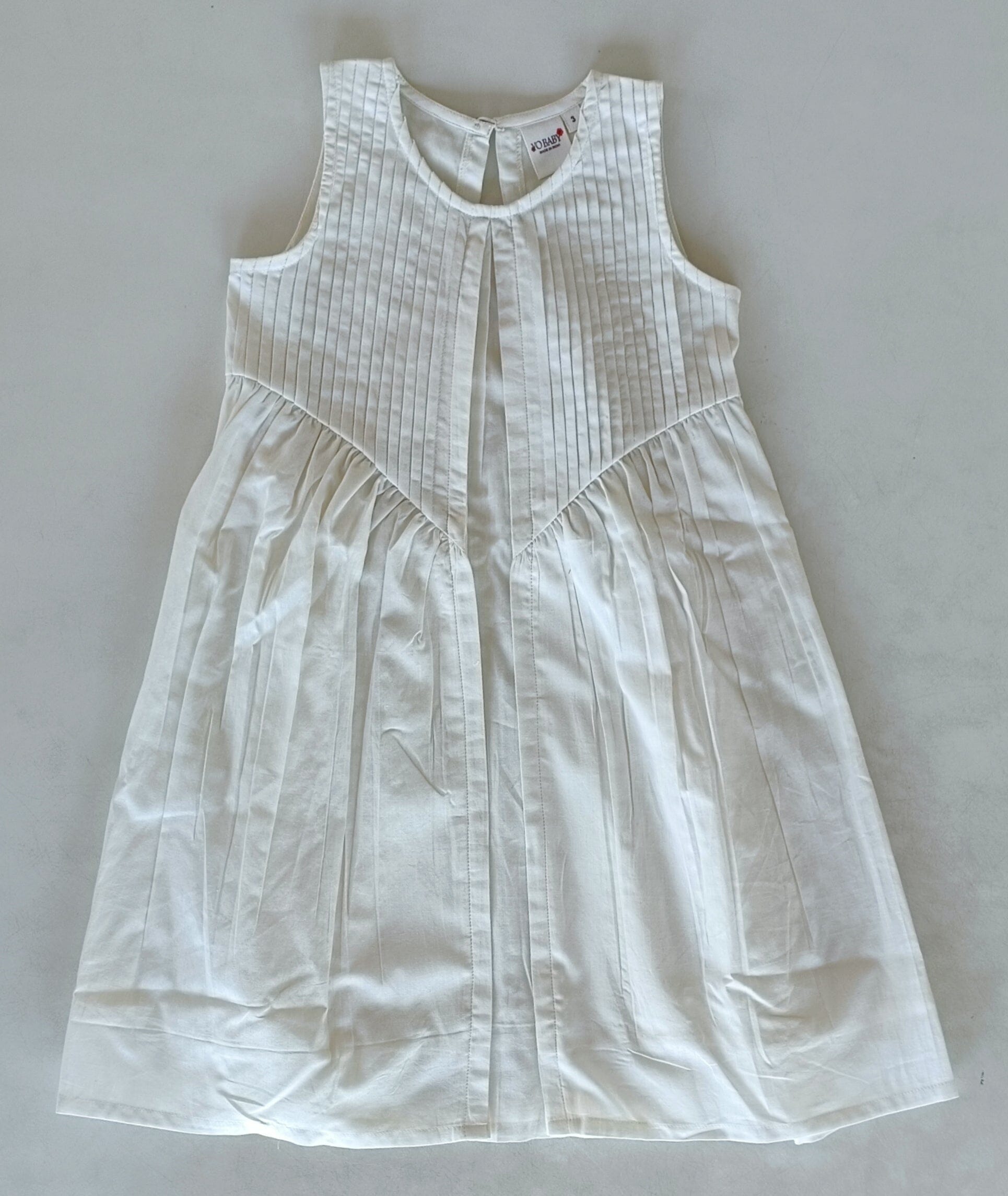 White Pintuck Gathered Dress DRESS Yo Baby India 