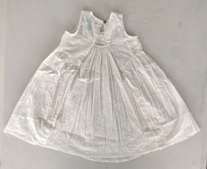 White Solid Color Heart Dobby Pintuck Gathered Dress dress & diaper cover Yo Baby Wholesale 