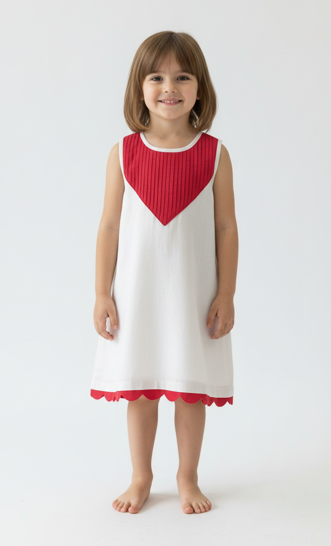Heart Themed Scalloped Dress