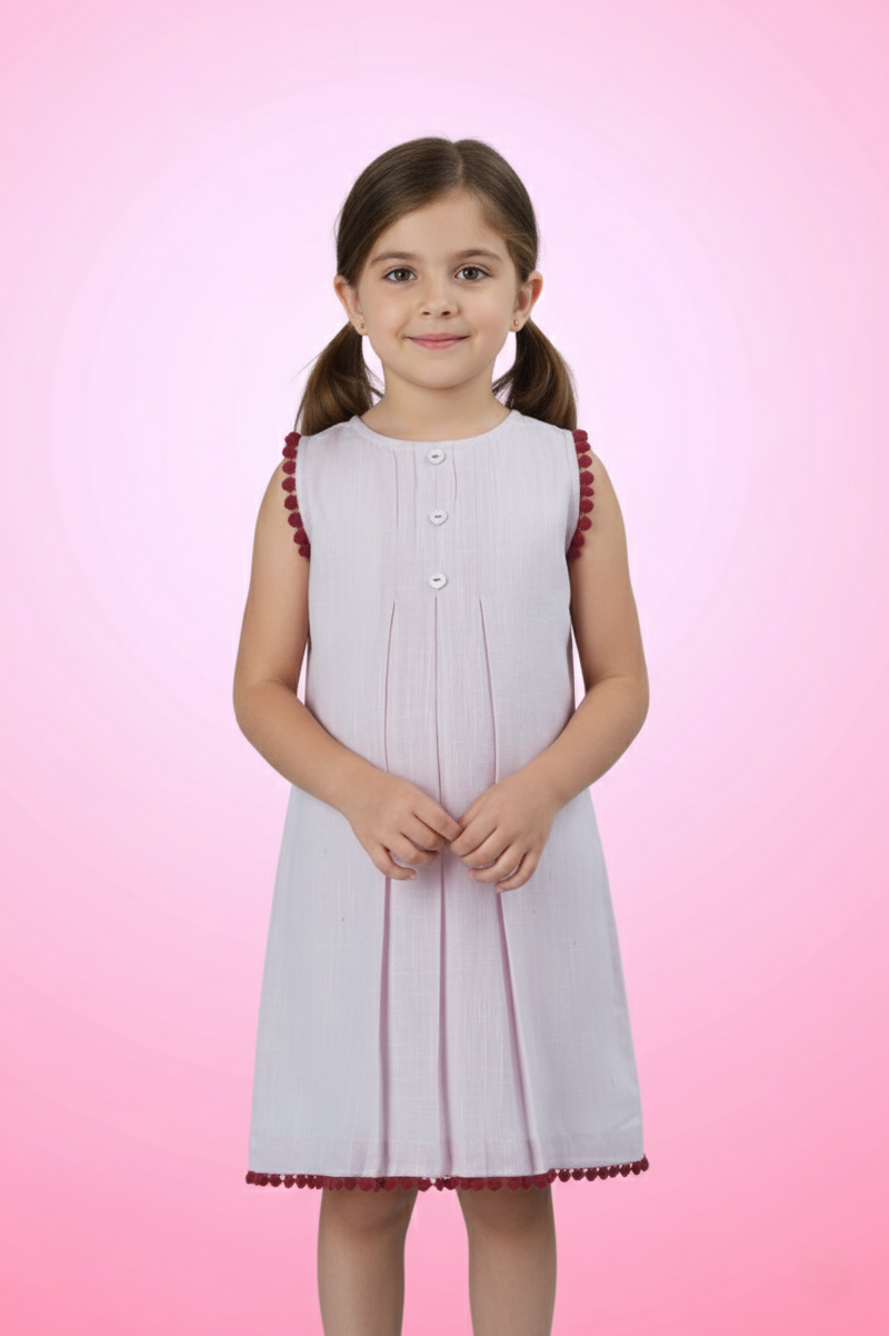 Baby-Pink Lace Detail Dress