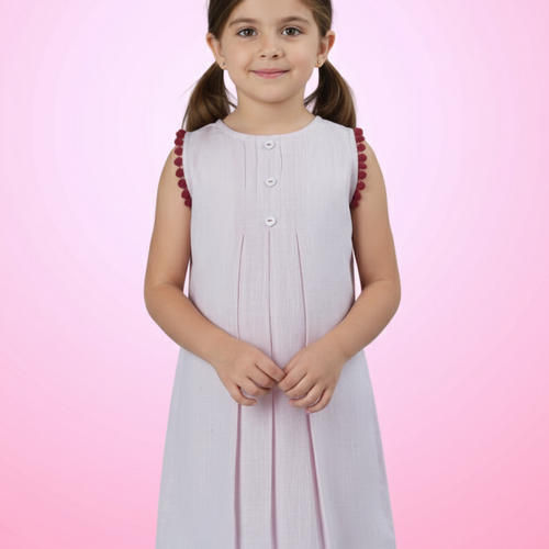 Baby-Pink Lace Detail Dress – Elegant Infant, Toddler & Girls Outfit