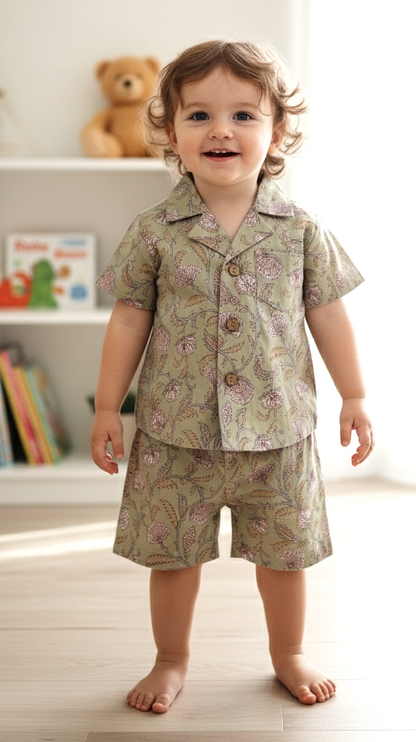 Sameer Short and Shorts Set : GREEN : Infant : Toddler : Tween