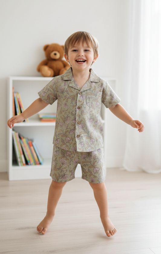 Sameer Short and Shorts Set : GREEN : Infant : Toddler : Tween