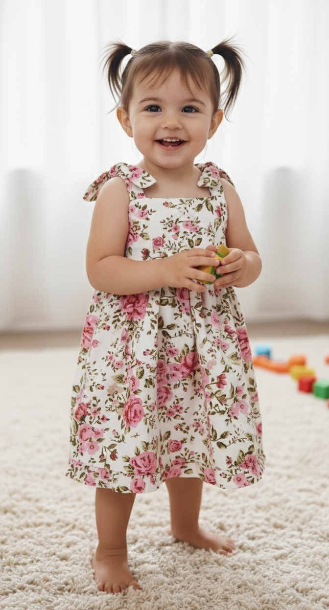 Ruhani Dress :  CORAL : Infant : Toddler : Tween