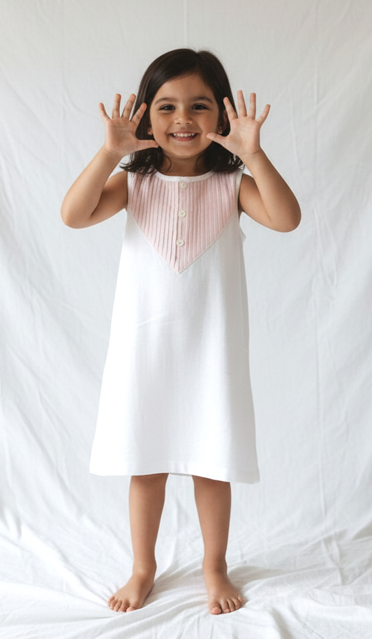 Heart Themed Pink Scalloped Dress