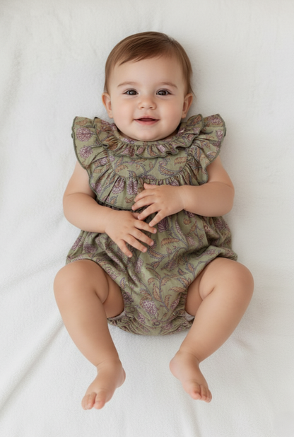 Ira Romper : SAGE : infant : Baby Girl