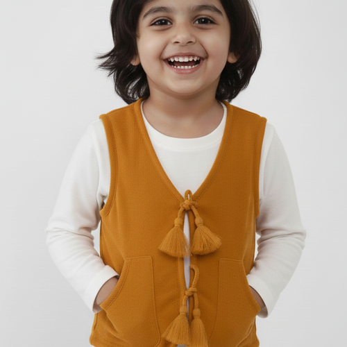 Jane Reversible Quilted Jacket – Mustard, Cotton Corduroy & Quilted Fabric, Infant to Tween, Hypoallergenic Warm Winter Jacket