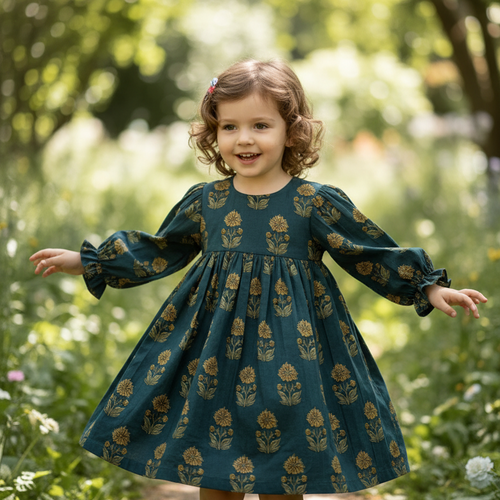 Rasa Dress : MOSS GREEN : Infant : Toddler : Tween