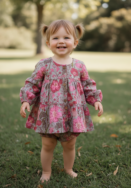 Gauri Dress : CEMENT : Infant : Toddler : Tween