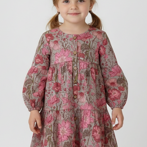 Gauri Dress : CEMENT : Infant : Toddler : Tween